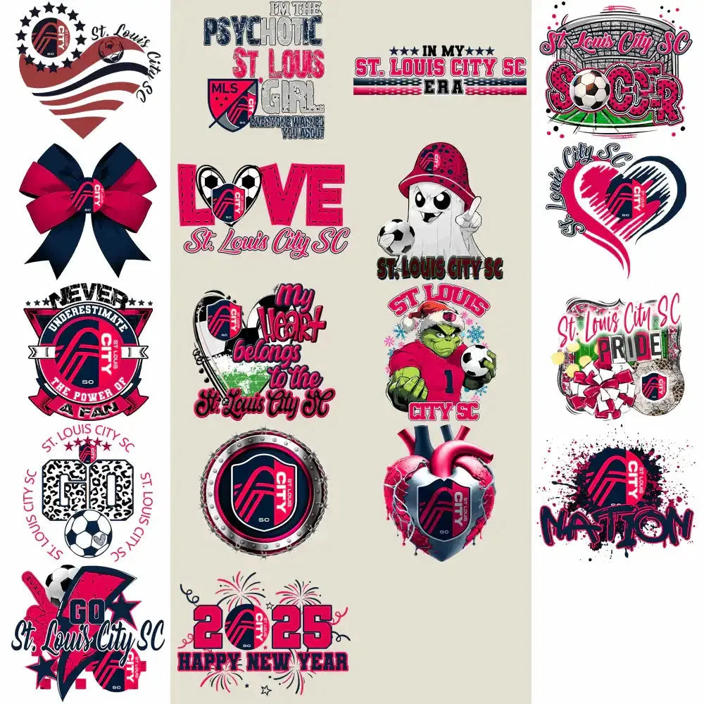 17 St. Louis CITY SC Soccer Designs Bundle PNG
