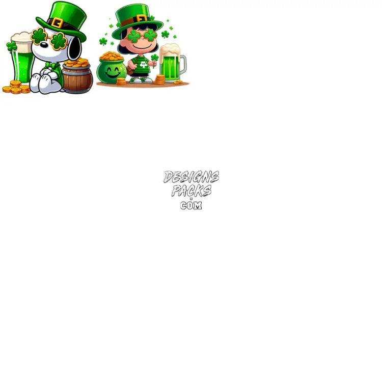 18 St. Patrick’s Day Snoopy Cartoon Dog Designs Bundle Png