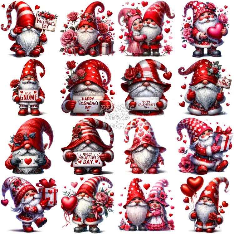 18 Valentine’s Day Gnome Designs Bundle Png