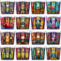 180 Cartoon Stained Glass Tumbler Wrap Bundle Jpg
