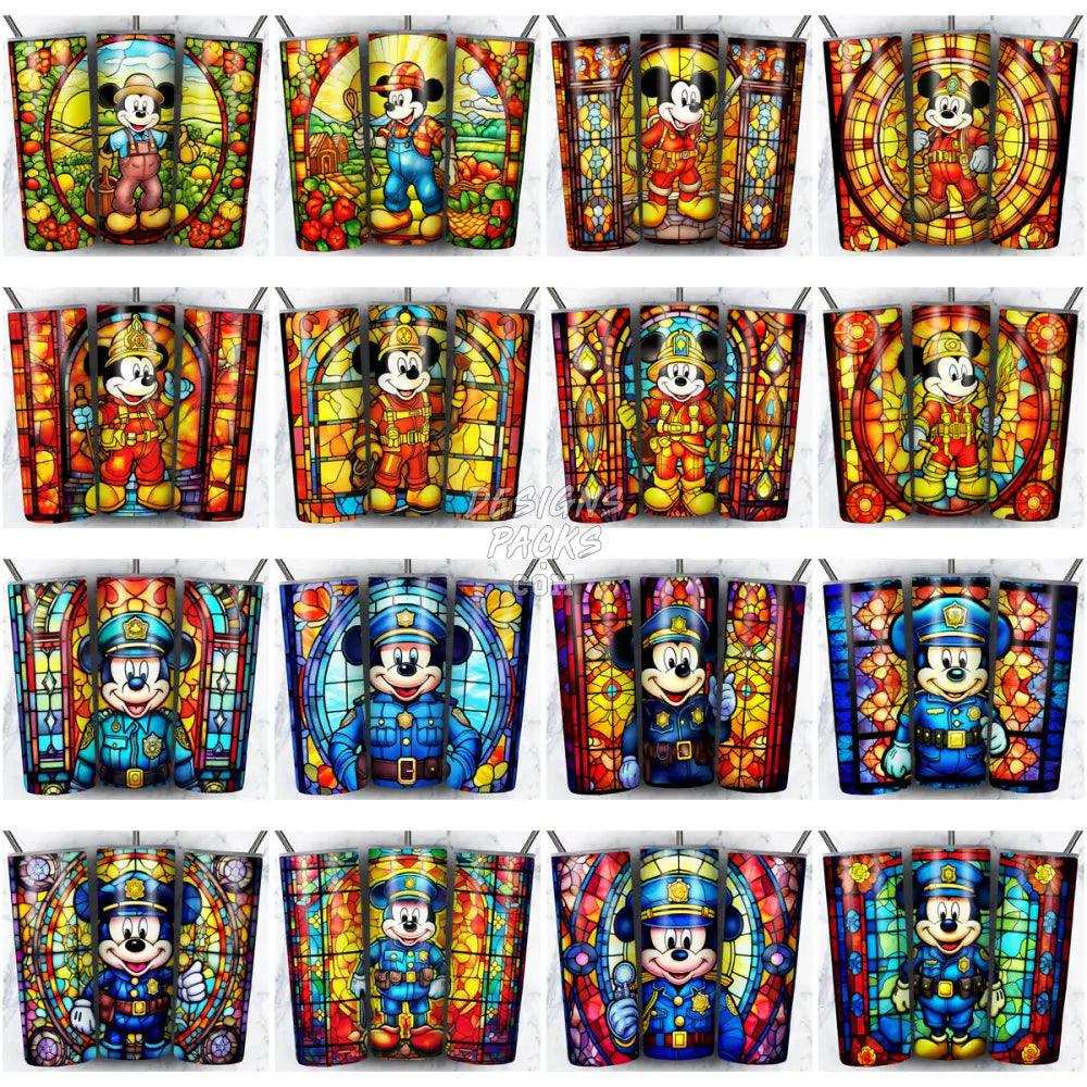 180 Cartoon Stained Glass Tumbler Wrap Bundle Jpg