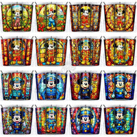 Load image into Gallery viewer, 180 Cartoon Stained Glass Tumbler Wrap Bundle Jpg
