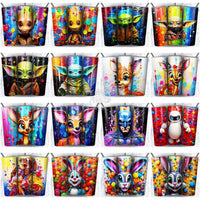 Load image into Gallery viewer, 180 Cartoon Stained Glass Tumbler Wrap Bundle Jpg
