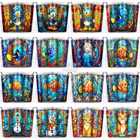 Load image into Gallery viewer, 180 Cartoon Stained Glass Tumbler Wrap Bundle Jpg
