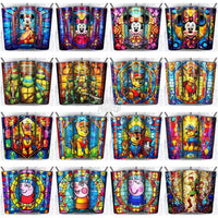 Load image into Gallery viewer, 180 Cartoon Stained Glass Tumbler Wrap Bundle Jpg
