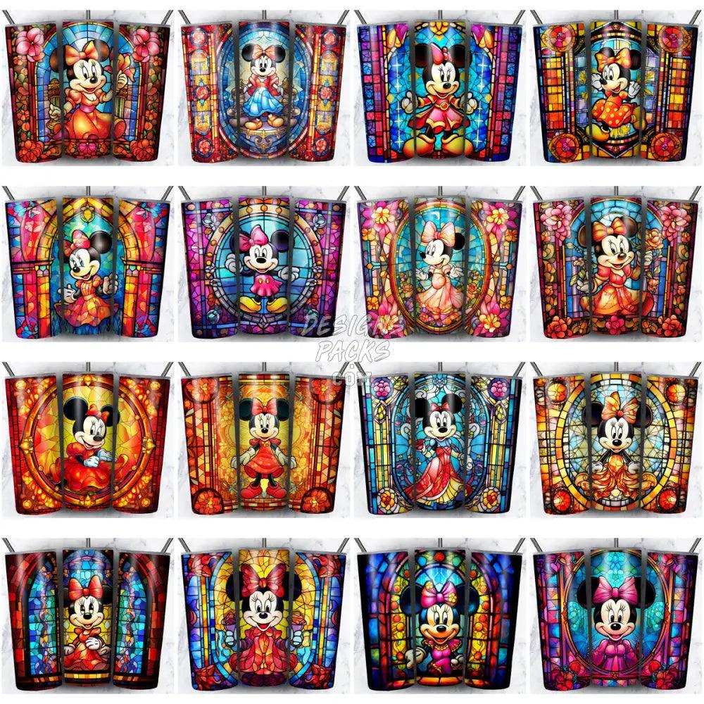 180 Cartoon Stained Glass Tumbler Wrap Bundle Jpg
