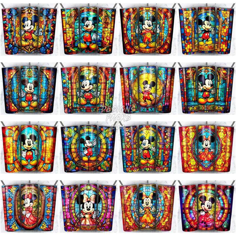 180 Cartoon Stained Glass Tumbler Wrap Bundle Jpg