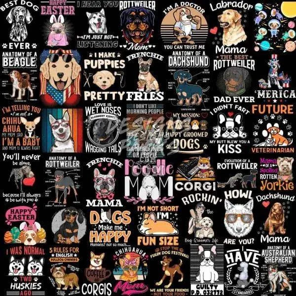 180 Dogs Niche Designs Bundle PNG
