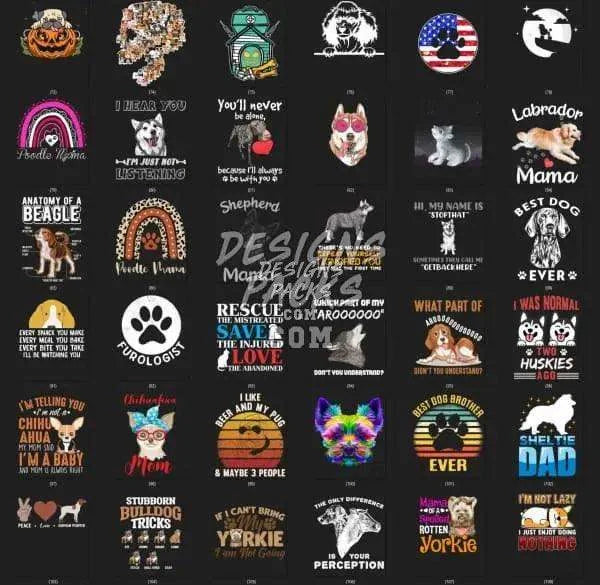 180 Dogs Niche Designs Bundle PNG
