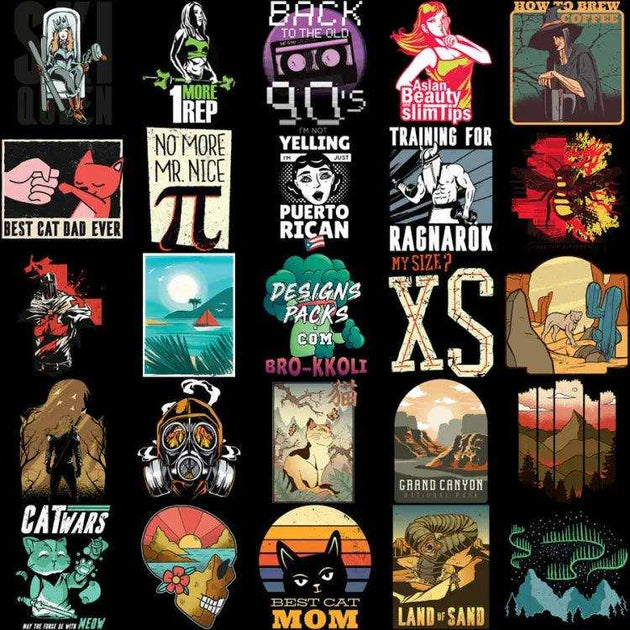 180 Mixed Designs Bundle PNG – DESIGNSPACKS