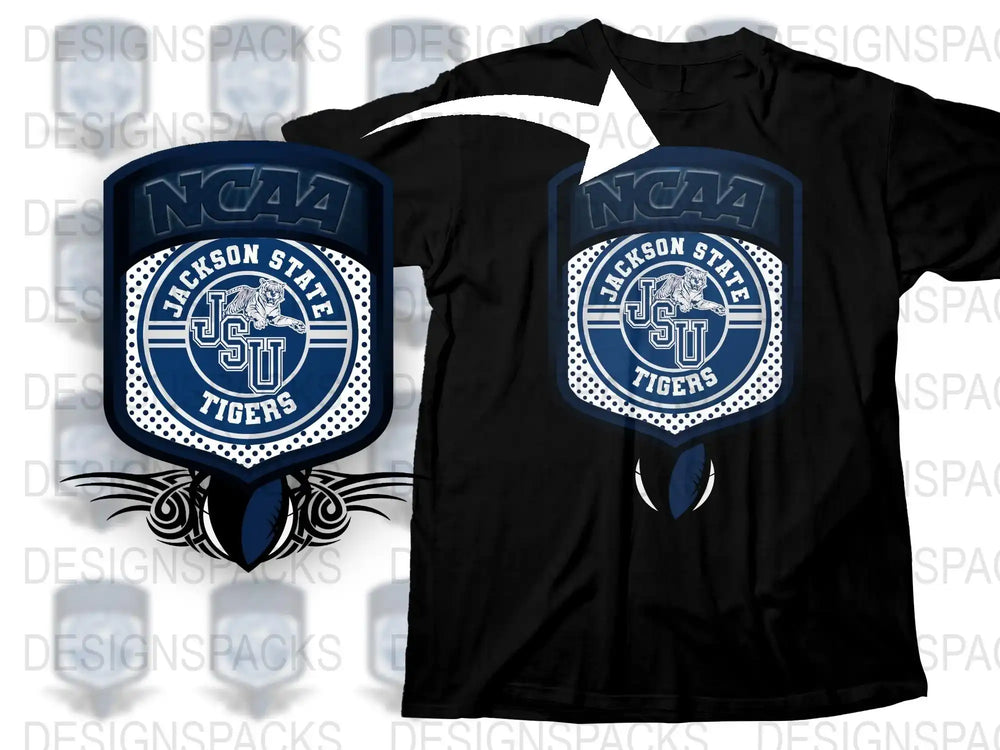 Jackson State University Tigers NCAA T-Shirt, Black College Sports Tee, Men's and Women's Athletic Apparel