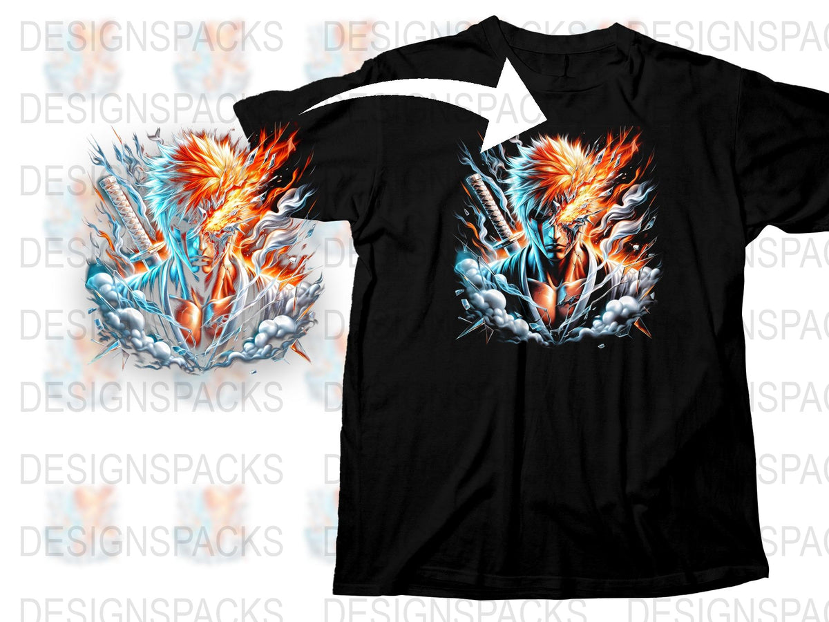 Phoenix Graphic T-Shirt, Fire and Ice Bird Design, Unisex Tee, Mystic Fantasy Apparel, Vibrant Colors, Casual Wear