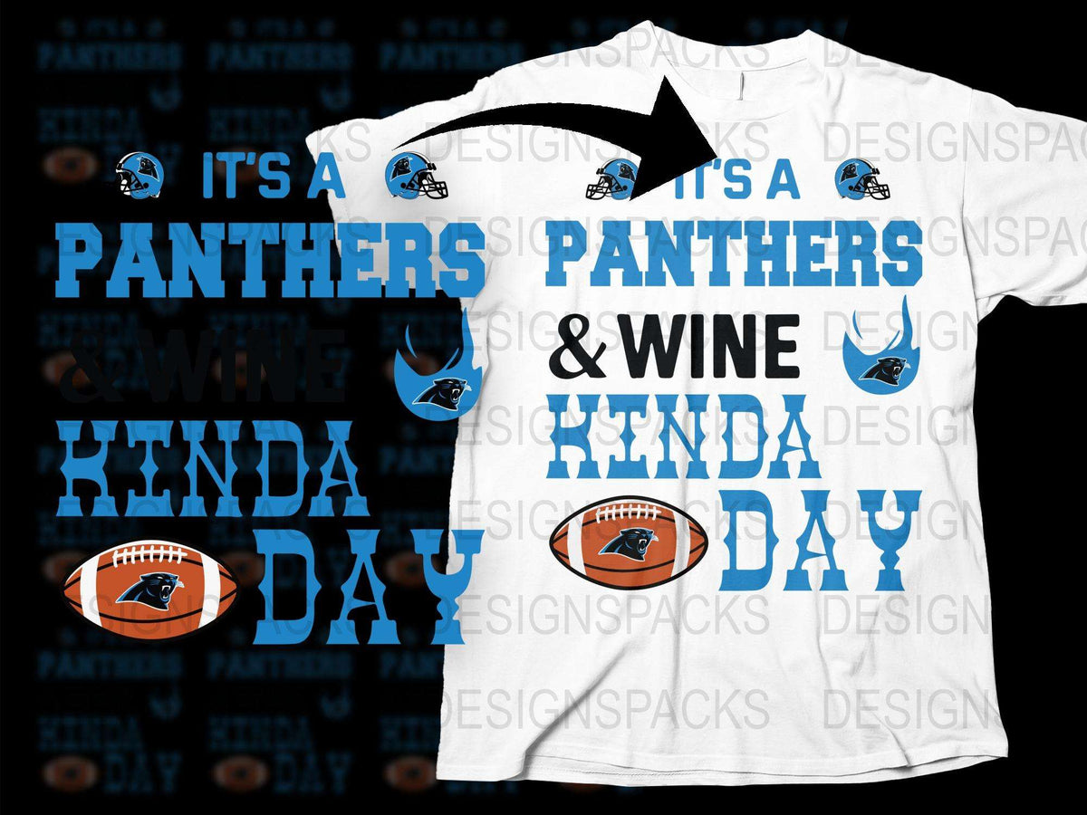 Panthers Football T-Shirt, Wine and Game Day Tee, Sports Fan Gift, Casual Weekend Wear