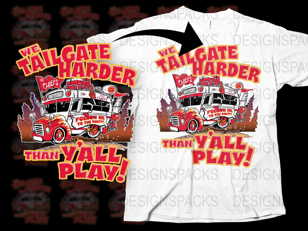 Kansas City Chiefs Tailgate T-Shirt, Vintage Fire Truck Design, Football Fan Apparel, Unisex White Tee