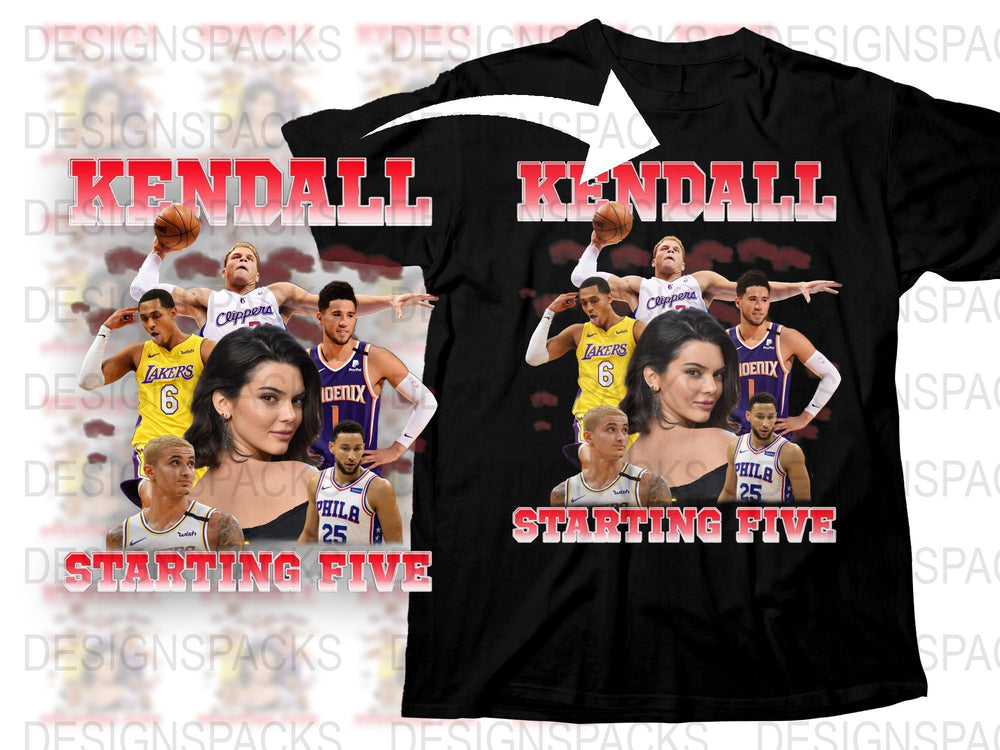 Kendall Graphic T-Shirt, Sports and Celebrity Theme, Unisex Fashion Tee, Trendy Basketball Player Design, Casual Wear