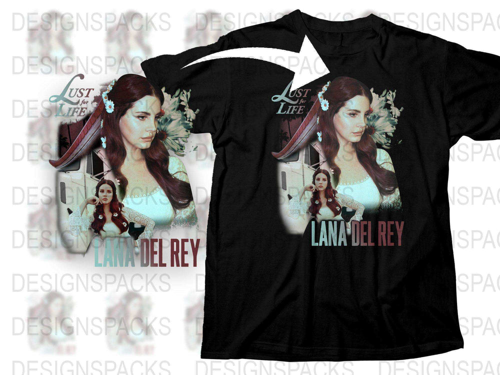 Lana Del Rey T-Shirt, Floral Crown Graphic Tee, Pop Music Fan Merchandise, Soft Cotton Black Shirt