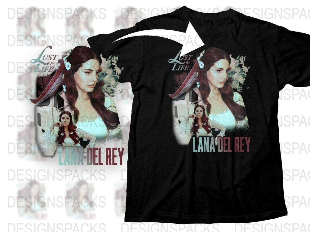 Lana Del Rey T-Shirt, Floral Crown Graphic Tee, Pop Music Fan Merchandise, Soft Cotton Black Shirt