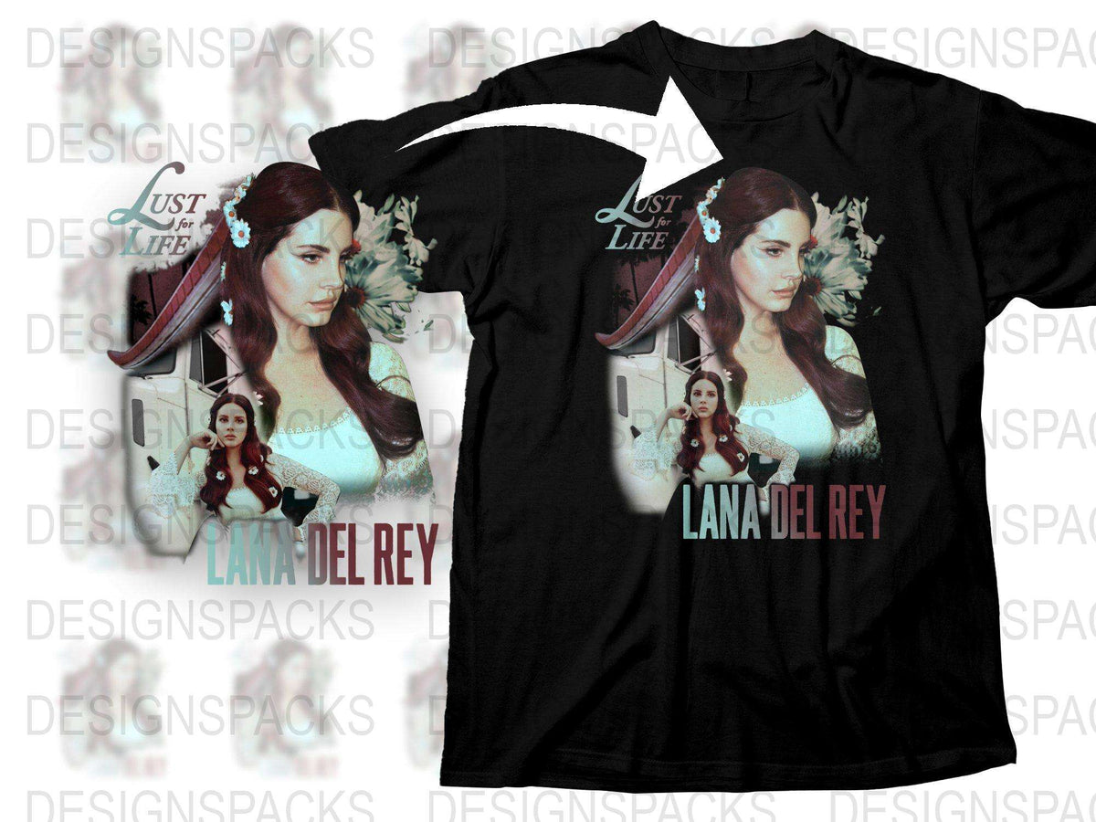 Lana Del Rey T-Shirt, Floral Crown Graphic Tee, Pop Music Fan Merchandise, Soft Cotton Black Shirt