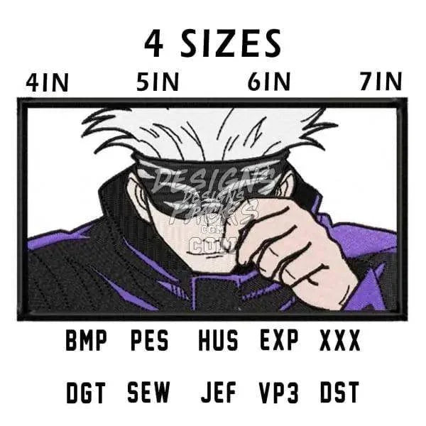 Satoru Gojo Anime Embroidery Design