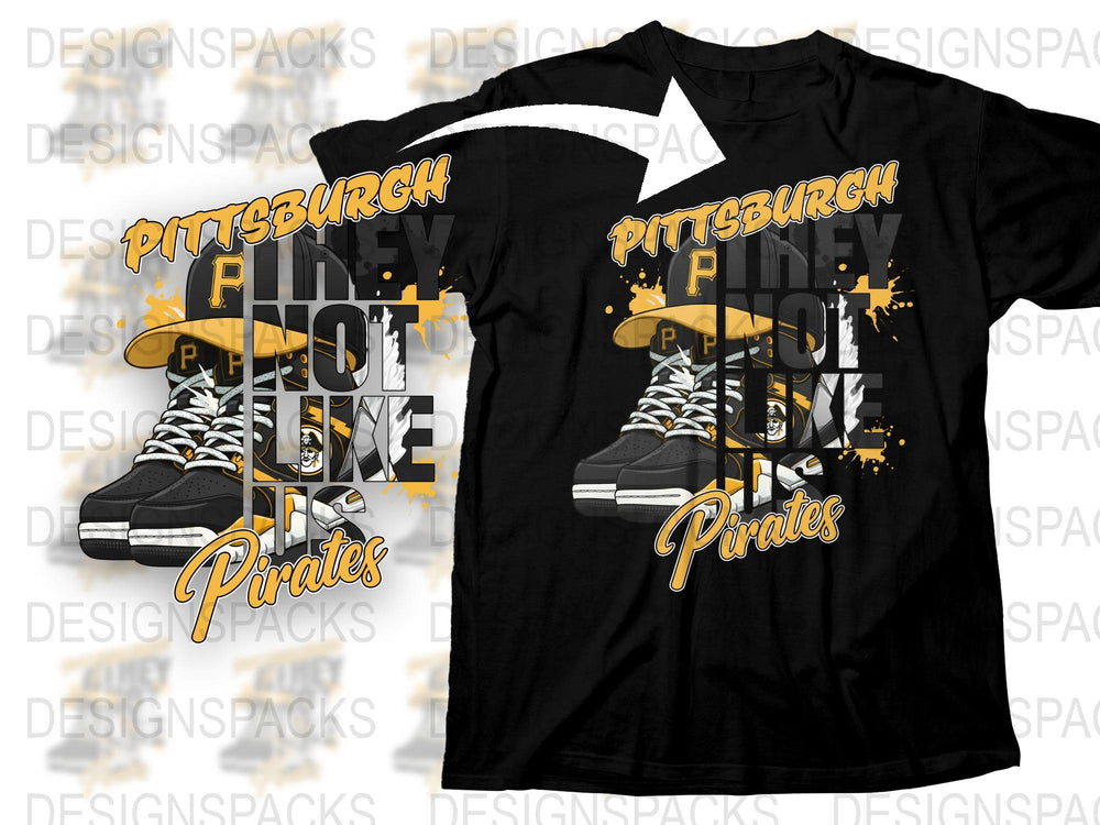 Pittsburgh Pirates T-Shirt, Black Gold Graphic Tee, Hockey Skate Urban Design, Sports Fan Apparel
