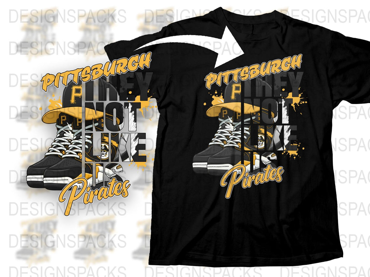 Pittsburgh Pirates T-Shirt, Black Gold Graphic Tee, Hockey Skate Urban Design, Sports Fan Apparel