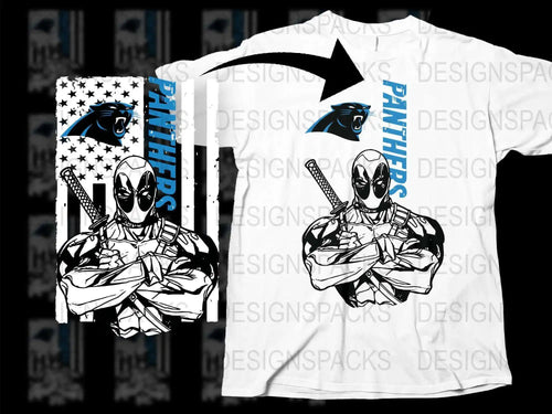 Deadpool and Black Panther Graphic T-Shirt, Unisex Comic Superhero Tee, Dual Character Design Shirt