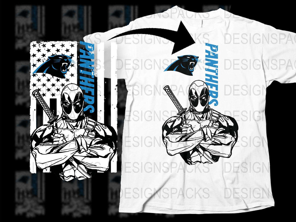 Deadpool and Black Panther Graphic T-Shirt, Unisex Comic Superhero Tee, Dual Character Design Shirt