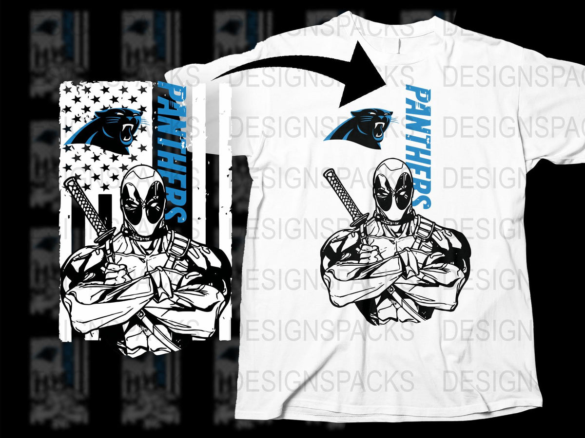 Deadpool and Black Panther Graphic T-Shirt, Unisex Comic Superhero Tee, Dual Character Design Shirt