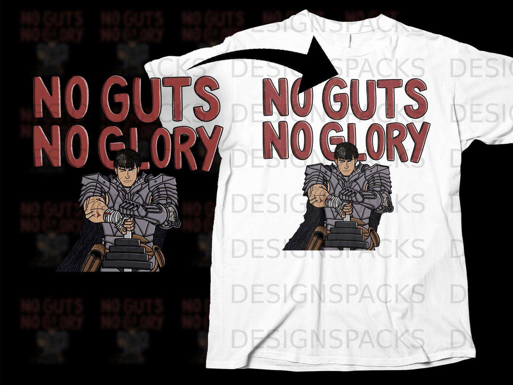 No Guts No Glory Warrior Graphic T-Shirt Design