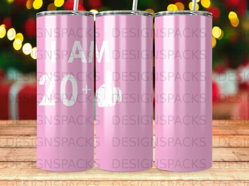 Pink tumbler with 