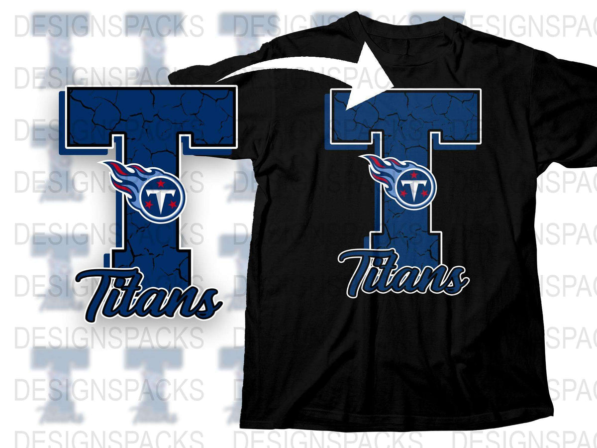 Tennessee Titans T-Shirt, Blue Cracked Design, NFL Team Logo Tee, Men's Sports Fashion, Casual Fan Apparel