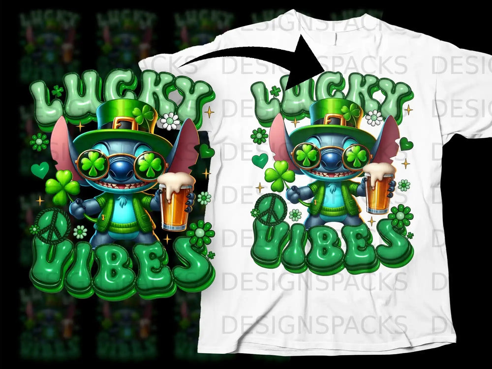 Stitch Leprechaun Shamrock Beer Lucky Vibes product type