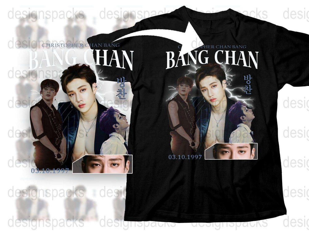 Bang Chan Fan T-Shirt, K-Pop Idol Graphic Tee, Music Star Cotton Shirt