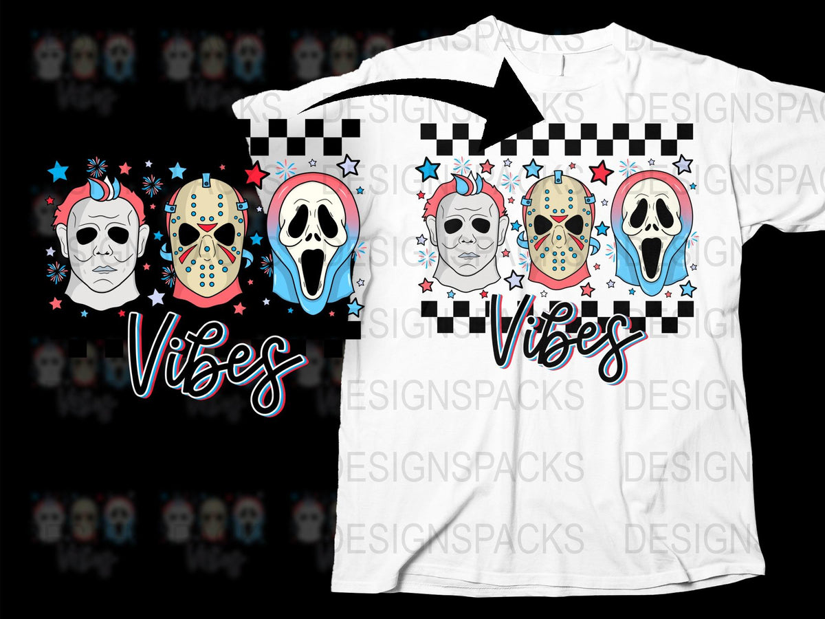 Skull Vibes Graphic T-Shirt, Retro Black and White Checkered Sleeve, Unisex Casual Streetwear Tee