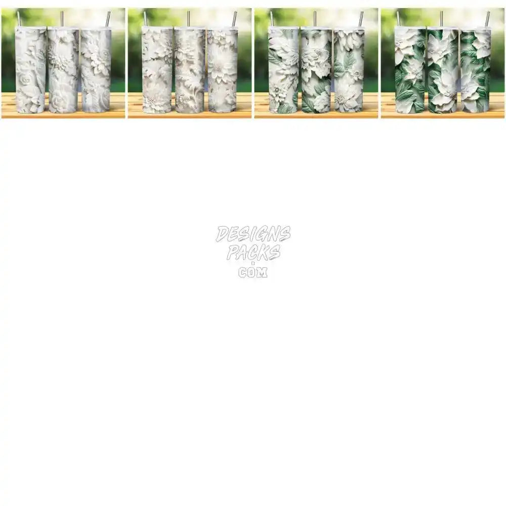 19 3D Flowers Tumbler Wrap Bundle Jpg