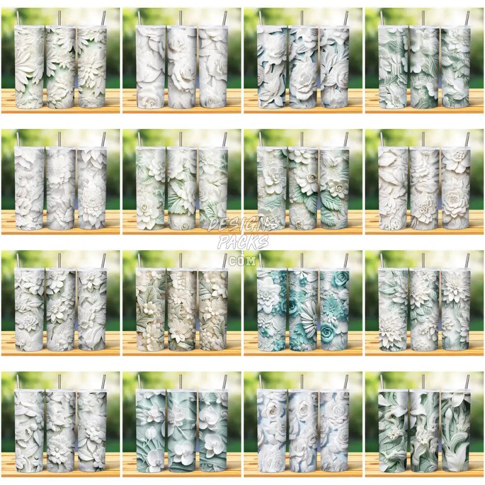 19 3D Flowers Tumbler Wrap Bundle Jpg