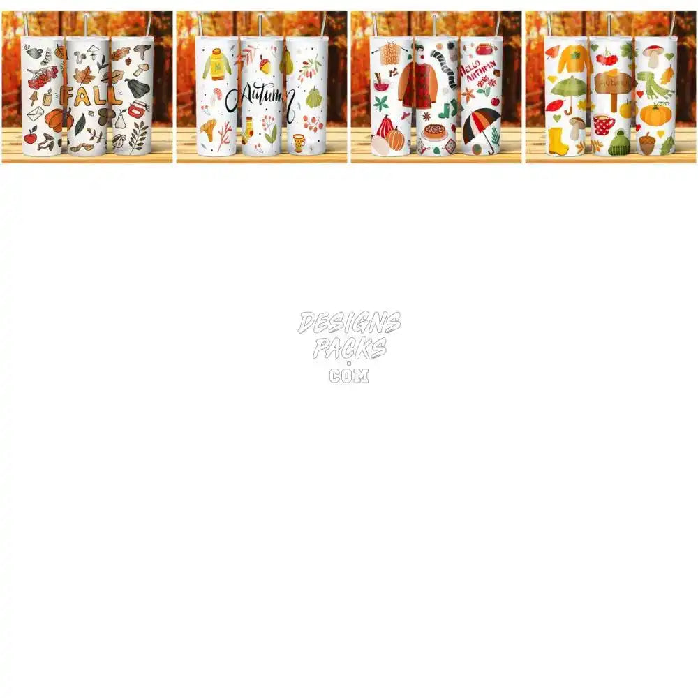 19 Autumn Pattern Tumbler Wrap Bundle Jpg