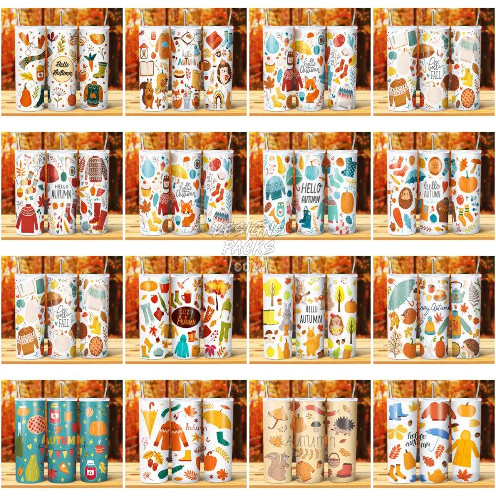 19 Autumn Pattern Tumbler Wrap Bundle Jpg