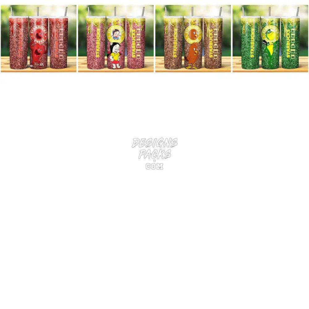 19 Cartoon Tunes Coffee Brand Tumbler Wrap Bundle Jpg