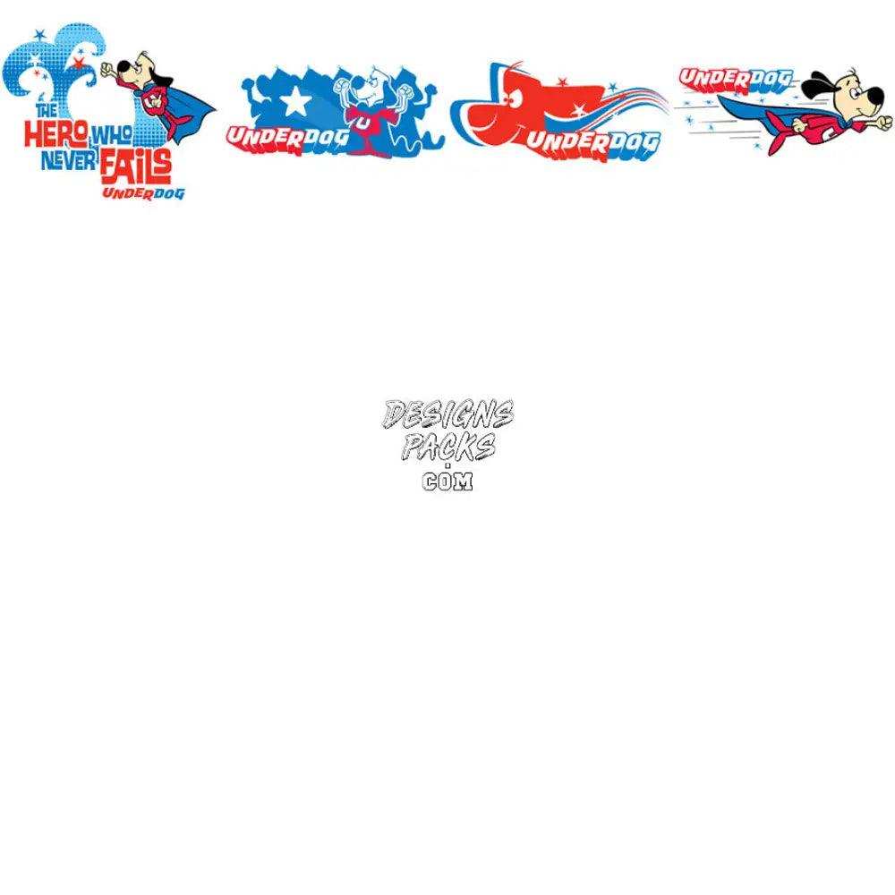 19 Cartoon Super Under Dog Hero Designs Bundle Png