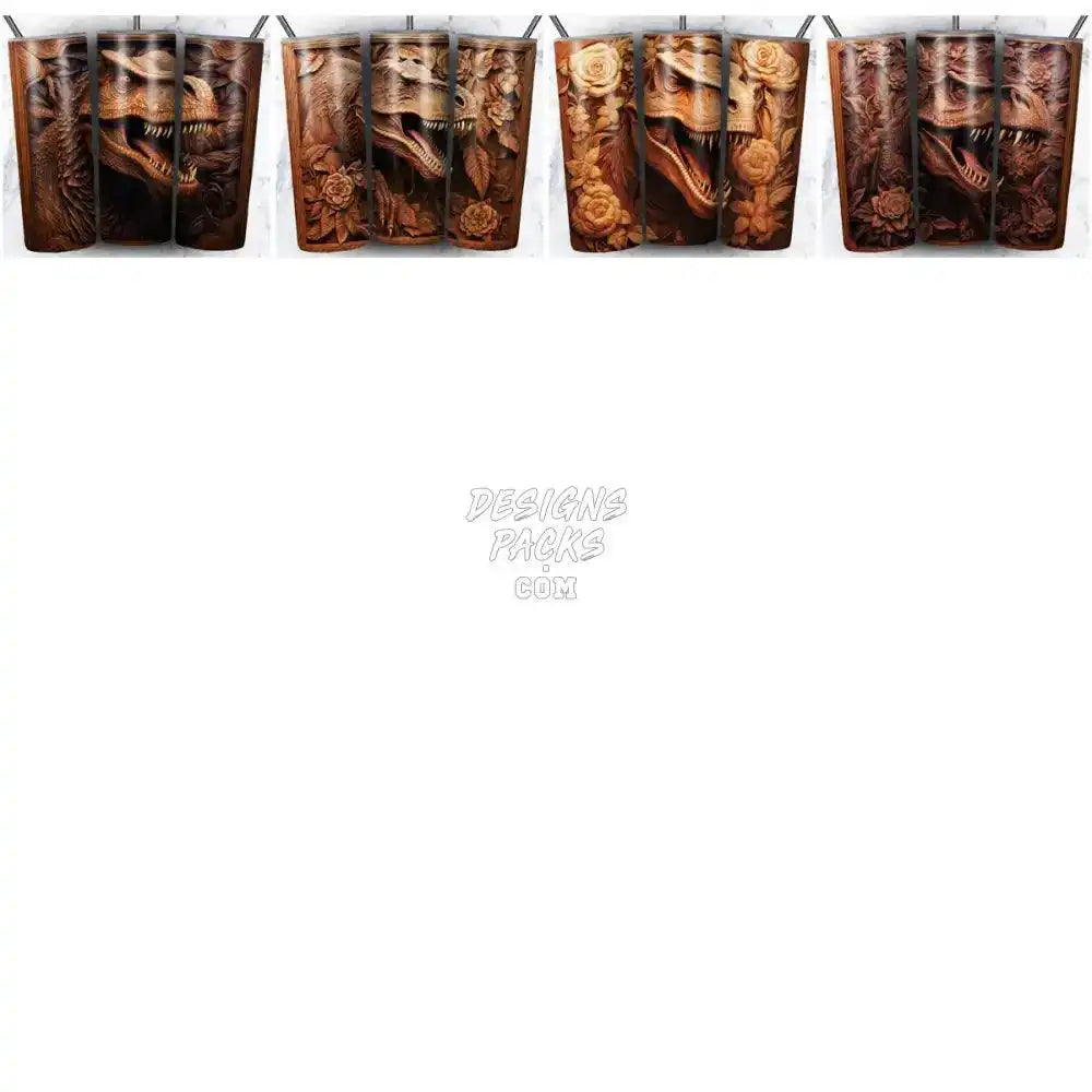 19 Carved Dinosaurs Tumbler Wrap Bundle Jpg