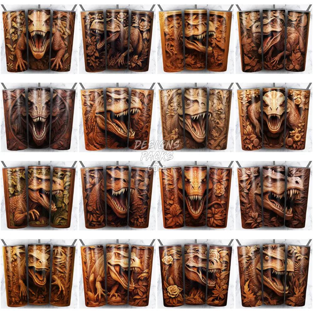 19 Carved Dinosaurs Tumbler Wrap Bundle Jpg