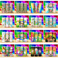 Load image into Gallery viewer, 19 Cocomelon Rainbow Tumbler Wrap Bundle Jpg
