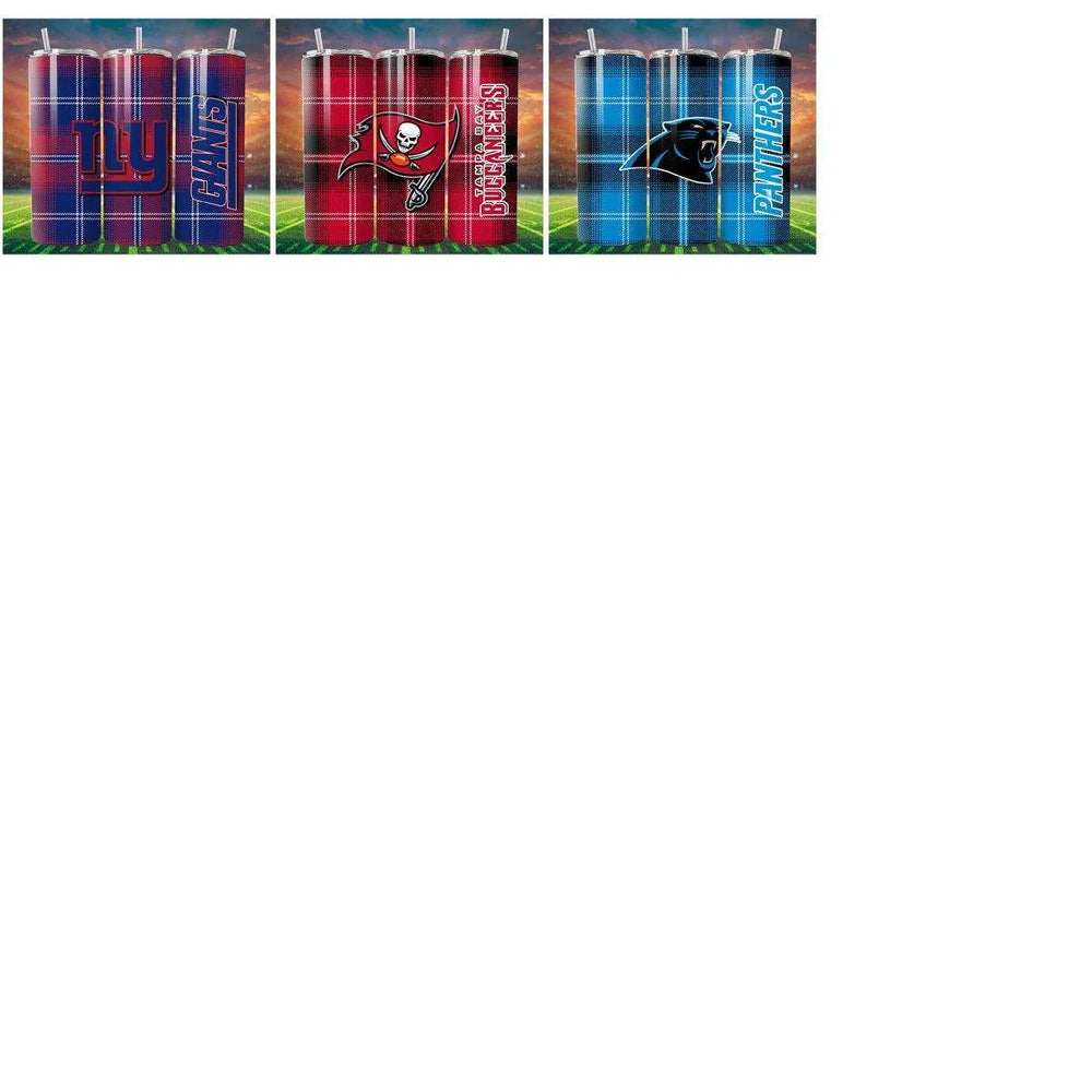 19 Football Checkered Style Tumbler Wrap Designs Bundle JPG