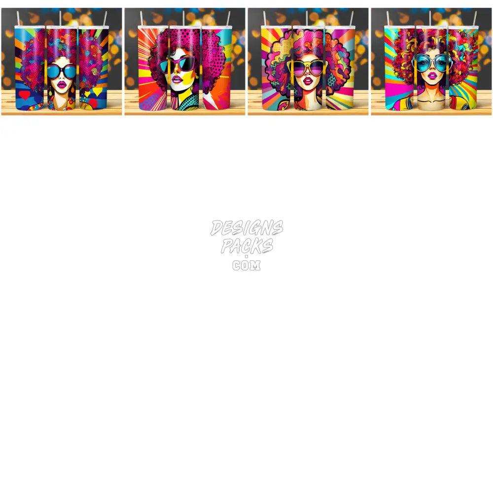 19 Girls Pop Art Ladies Tumbler Wrap Bundle Jpg