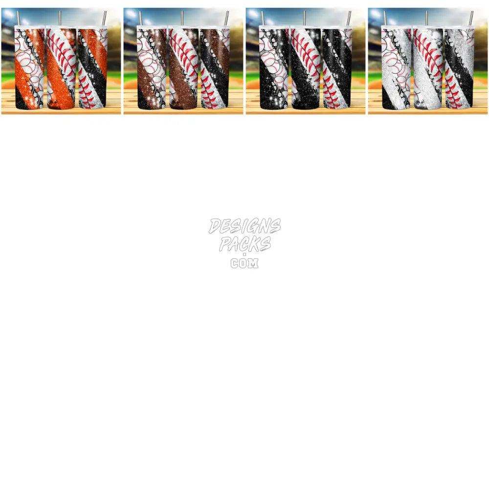 19 Glitter Baseball Tumbler Wrap Bundle Jpg