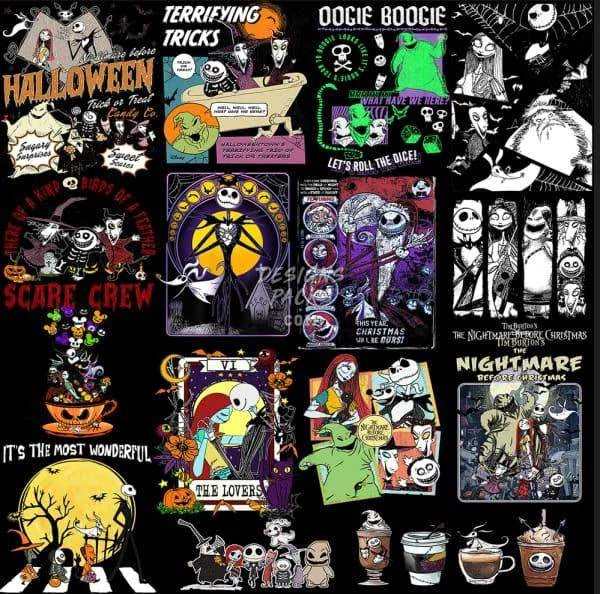 19 Halloween Nightmare Movie Designs Bundle PNG