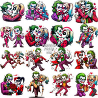 Load image into Gallery viewer, 19 Harley &amp; Joker Couple Valentine Designs Bundle Png
