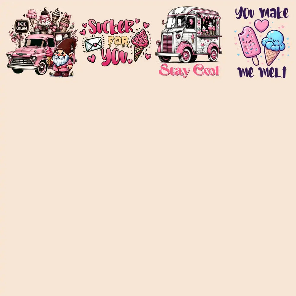 19 Ice Cream Valentine Designs Bundle Png