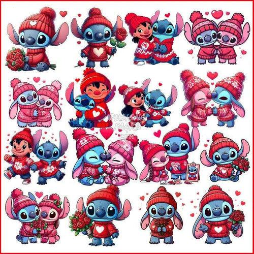19 Love Be My Stitch Valentine Designs Bundle Png
